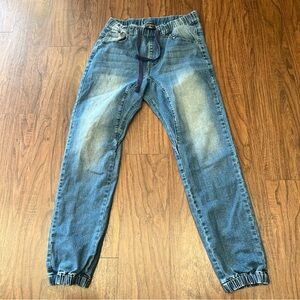 Victorious Los Angeles Mens Joggers Jeans Pull On Elastic Waistband Medium